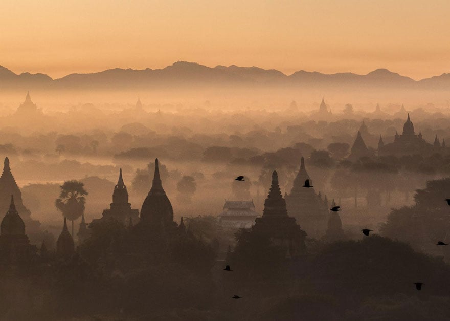 Bagan'da gün doğumu, Myanmar