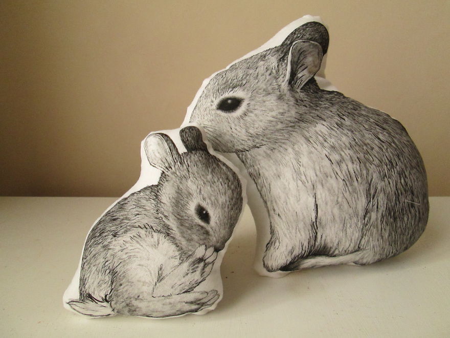 tavşan desenli yastık