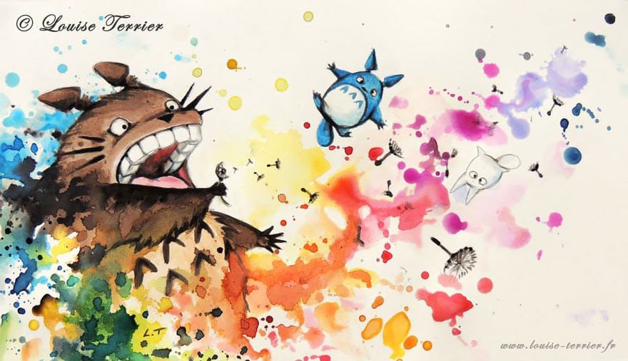 hayao miyazaki studio ghibli paintings fan art louise terrier