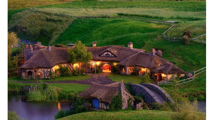 hobbiton village lord of the rings movie location in new zealand photo by weta workshop
