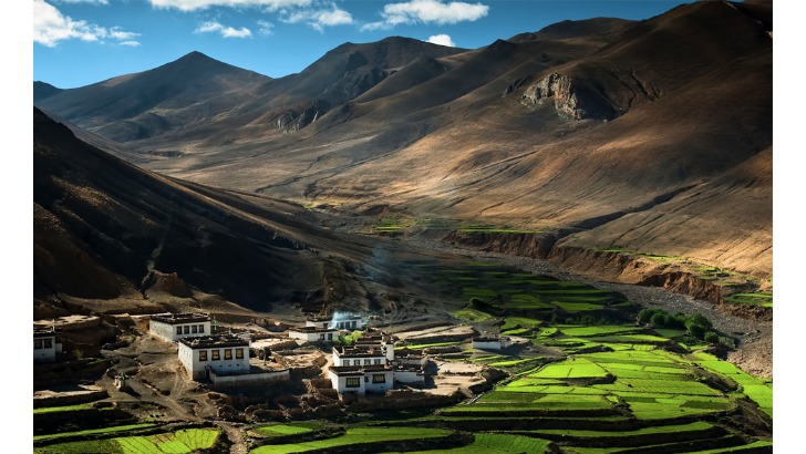 village located in himalayas tibet photo by coolbie re