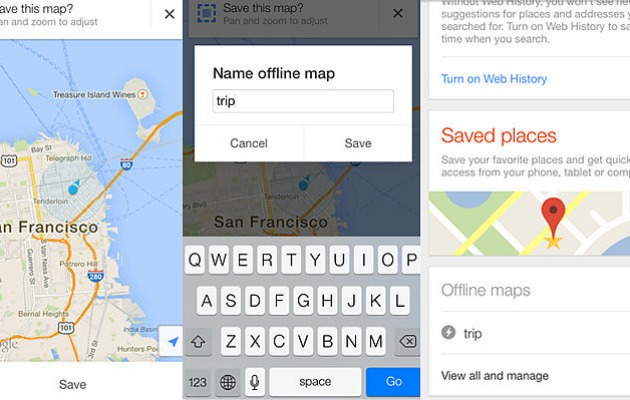 google mapse çevrimdışı erişim