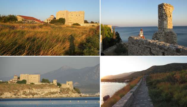 Turkuaz rengi sular ve yeşil tepeler içinde Samos Adası